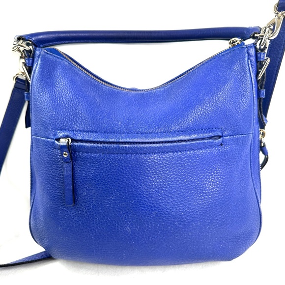 Kate Spade Blue Pebbled Leather Medium Crossbody Bag Zip Around Expandable - Picture 5 of 11